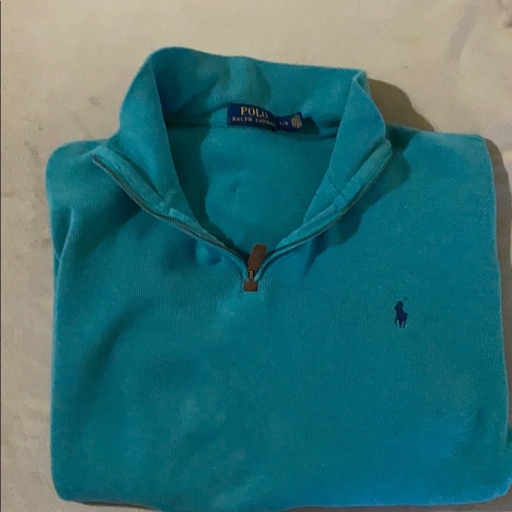 Men’s Polo 1/4 Zip Pullover Sweater - Picture 2 of 6